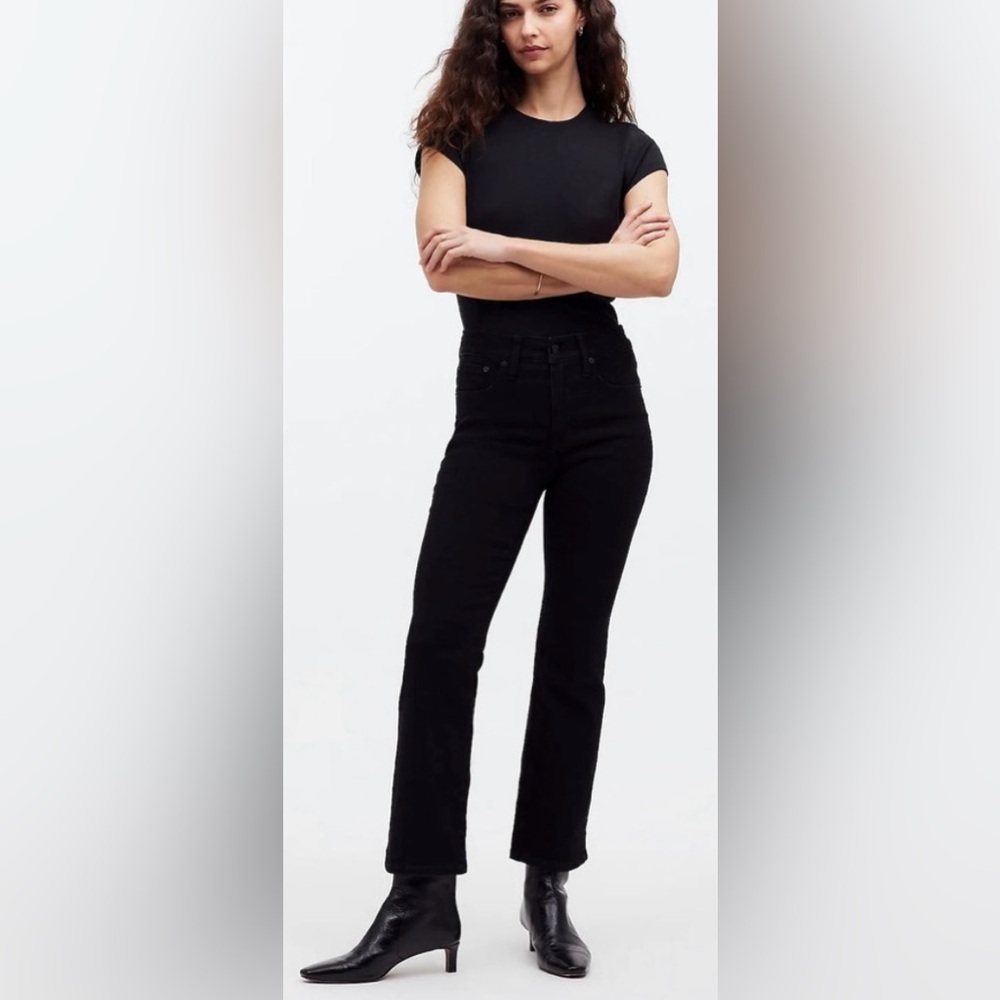 Madewell Mid Rise Kick Out Black Women's Jeans Size 27 EUC